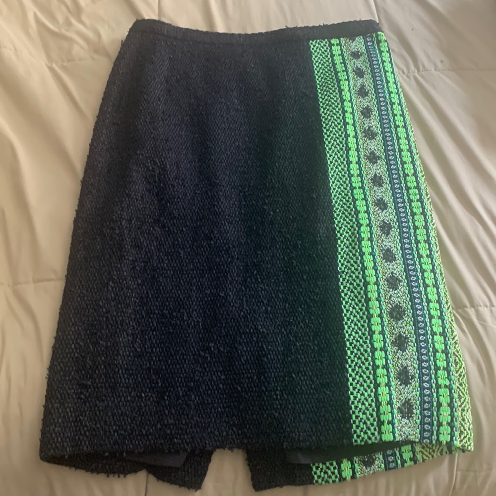 J. crew patterned embroidered pencil skirt